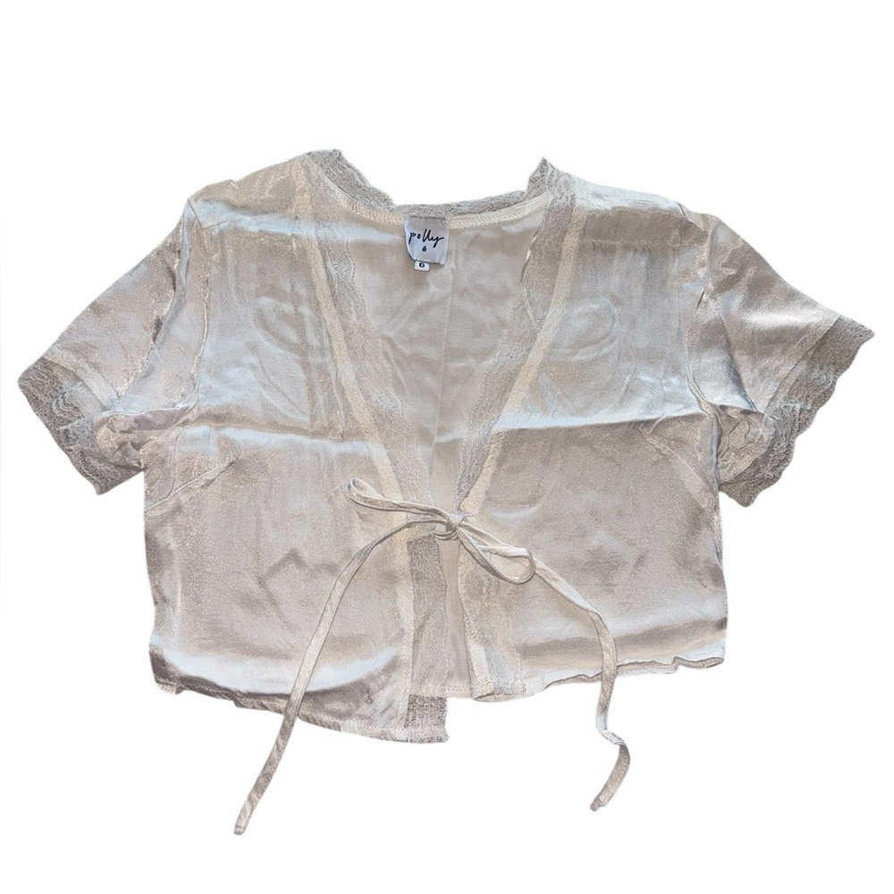Princess Polly White Tie-Front Cropped Blouse